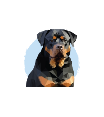 Rottweiler minta fehér pólón