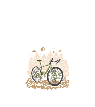 Mountain bike minta homokszín pólón