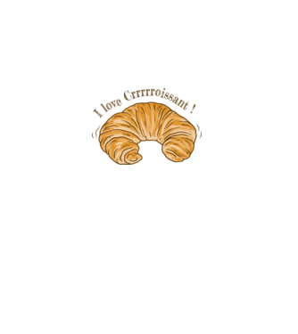 Croissant minta fehér pólón