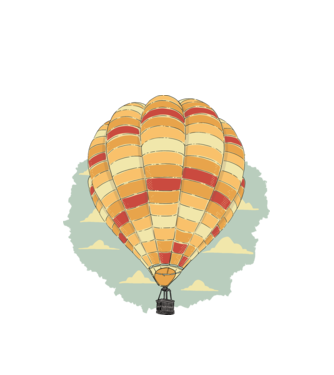 Hőlégballon minta fehér pólón