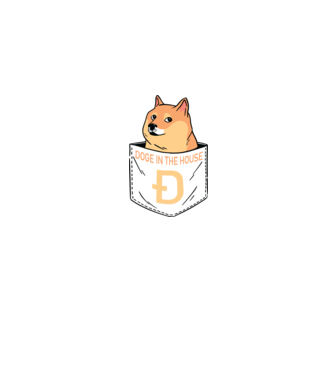 Dogecoin minta szürke pólón