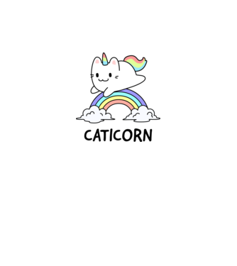 Caticorn minta fehér pólón