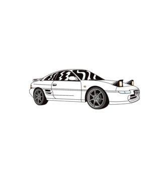 Toyota MR 2 MK2 minta fehér/piros pólón