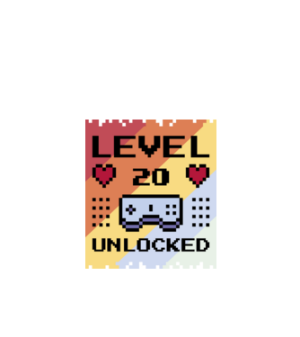 Level 20 unlocked minta fekete pólón