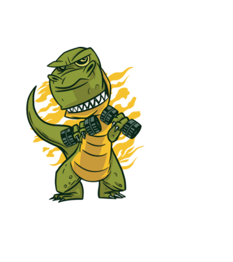 Gyúrós T-rex minta világoskék pólón