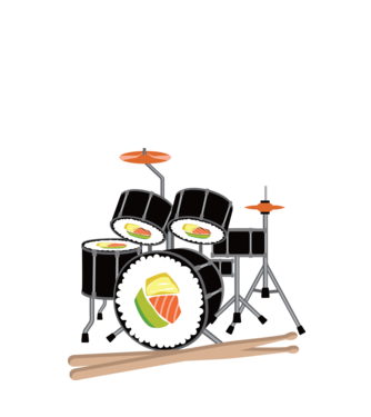 Sushi dob minta fehér pólón