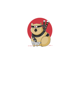Ninja wombat minta fehér pólón