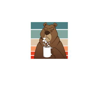 Kávézó medve minta szürke pólón