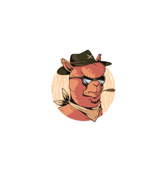 Cowboy alpaka minta fehér pólón
