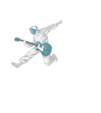 Gitáros űrhajós minta sötétkék pólón