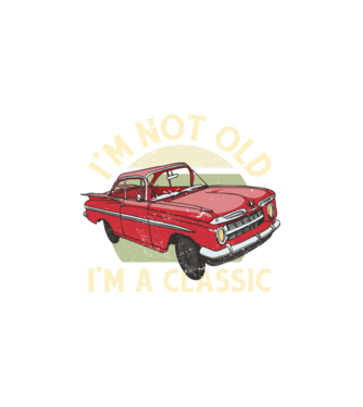 Retro kocsi minta fehér pólón