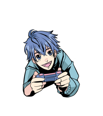 Anime gamer minta fehér pólón