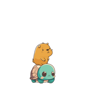 Capybara teknős háton minta fehér pólón