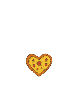Pizza szív minta zöld pólón