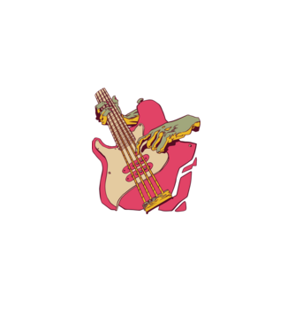 Basszusgitár minta fekete pólón