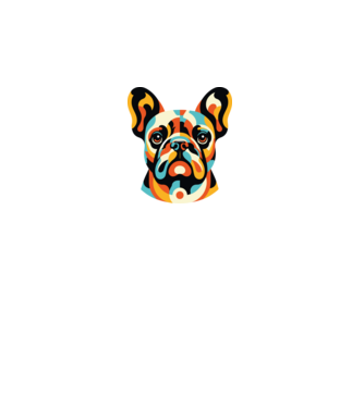 Francia bulldog minta fehér pólón