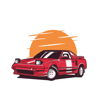 Toyota MR 2 minta fehér pólón