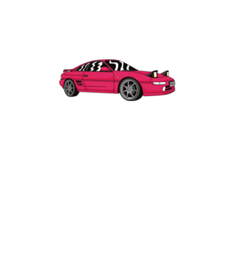 Toyota MR 2 MK2 minta világos rózsaszín pólón