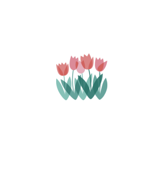 Tulipánok minta fehér pólón