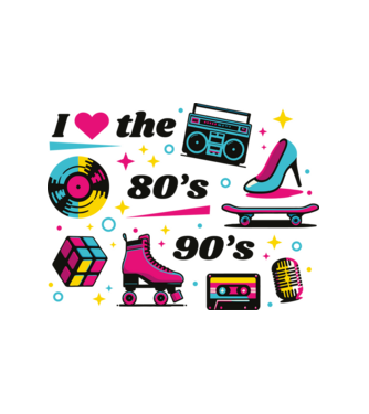 I love 80's 90's minta fehér pólón
