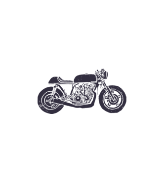 Motor minta fehér pólón