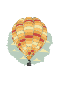 Hőlégballon minta fehér pólón
