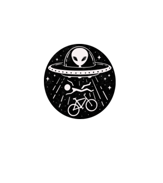 Bringás vs. UFO minta fehér pólón