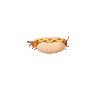 Hot dog minta sötétkék pólón