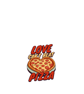 Pizza vs. szerelem minta fehér pólón