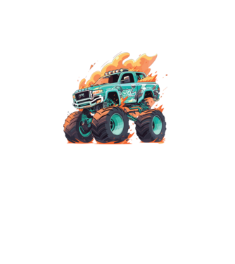 Monster truck minta fehér pólón