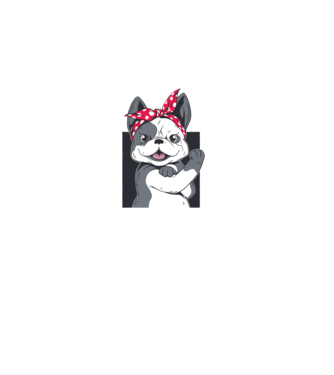 Bulldog minta fehér pólón