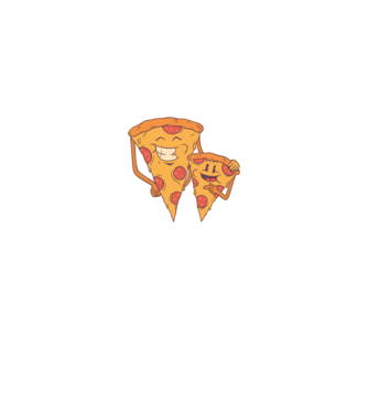 Pizza család minta fekete pólón