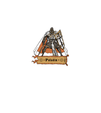 Paladin minta fehér pólón