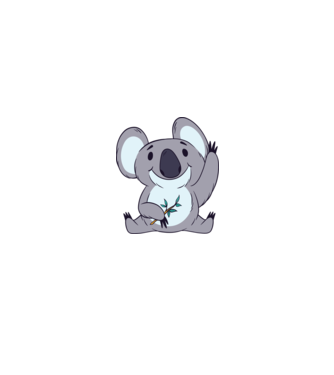 Koala minta fekete pólón