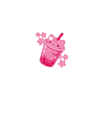 Cicás bubble tea minta királykék pólón