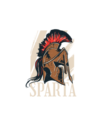 Spárta minta fehér pólón