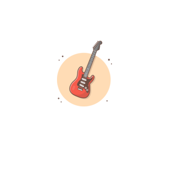 Elektromos gitár minta fehér pólón