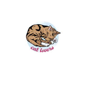 Cat lovers minta fehér pólón