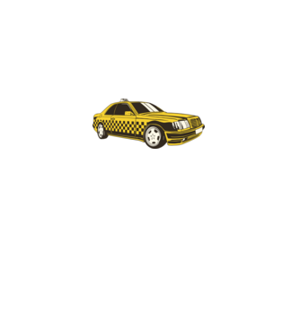 Taxi minta fehér pólón