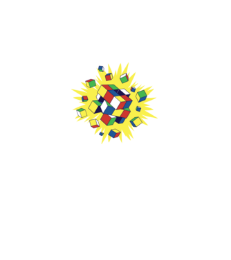 Rubik kocka minta fehér pólón