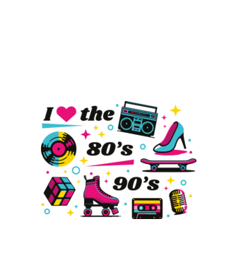 I love 80's 90's minta fehér pólón