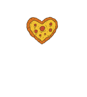 Pizza szív minta zöld pólón