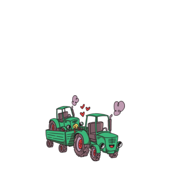 Traktor család minta homokszín pólón