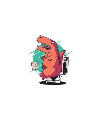 T-rex a wc-n minta fehér pólón