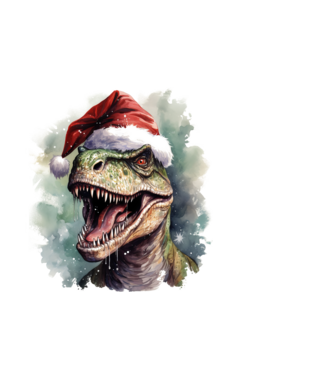 Karácsonyi T-rex minta fehér pólón