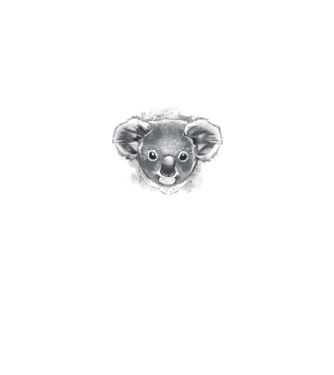 Koala minta fekete pólón