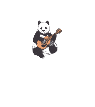 Gitáros panda minta sötétkék pólón