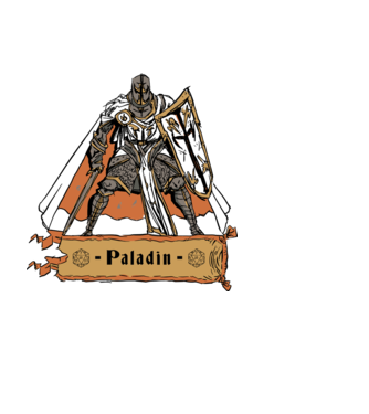 Paladin minta fekete pólón