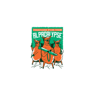 Alpacalypse minta fehér pólón