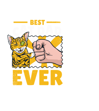Best Cat Dad Ever minta fehér pólón